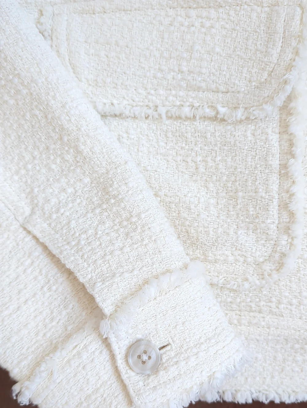 Cotton Bouclé Full-Zip Bomber Jacket Small NWOT - Picture 2 of 5